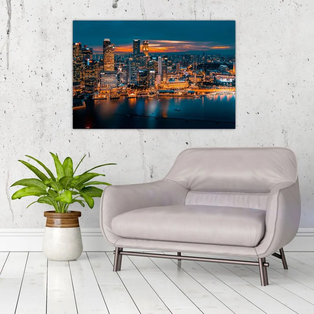 Tablou cu orașul nocturn (90x60 cm)