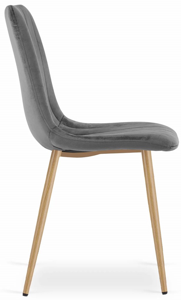 Scaun de catifea gri inchis LAVA