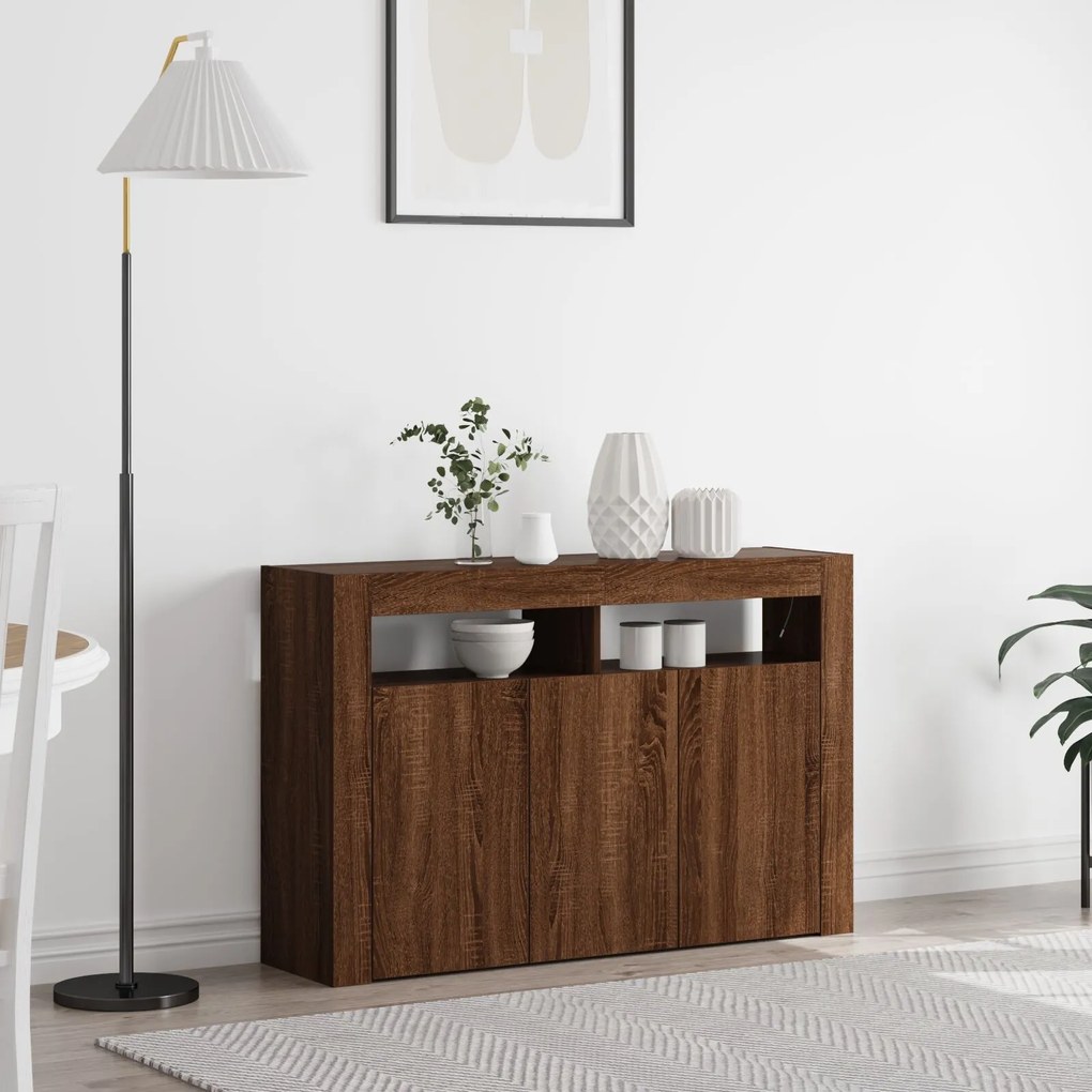 vidaXL Bufet Stejar brun 116 x 30 x 75 cm Lemn compozit