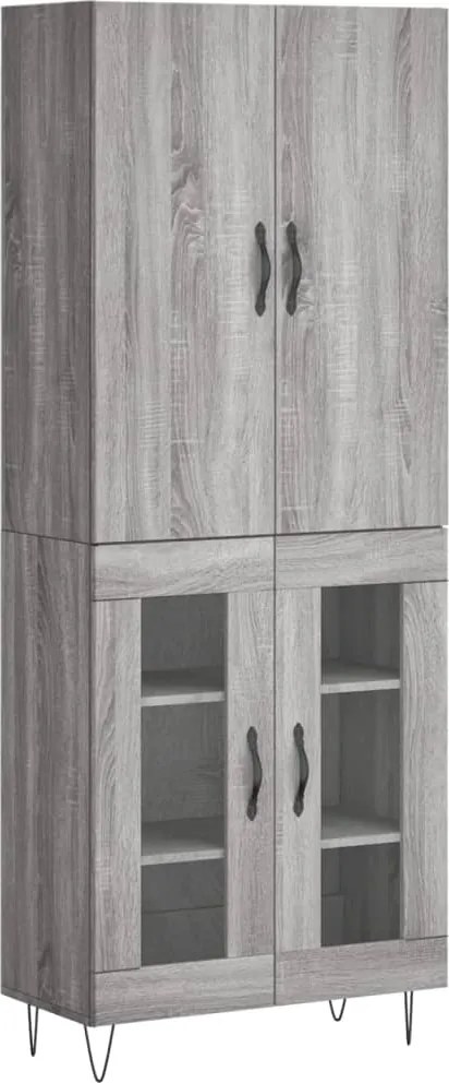 vidaXL Dulap înalt, gri sonoma, 69,5x34x180 cm, lemn compozit