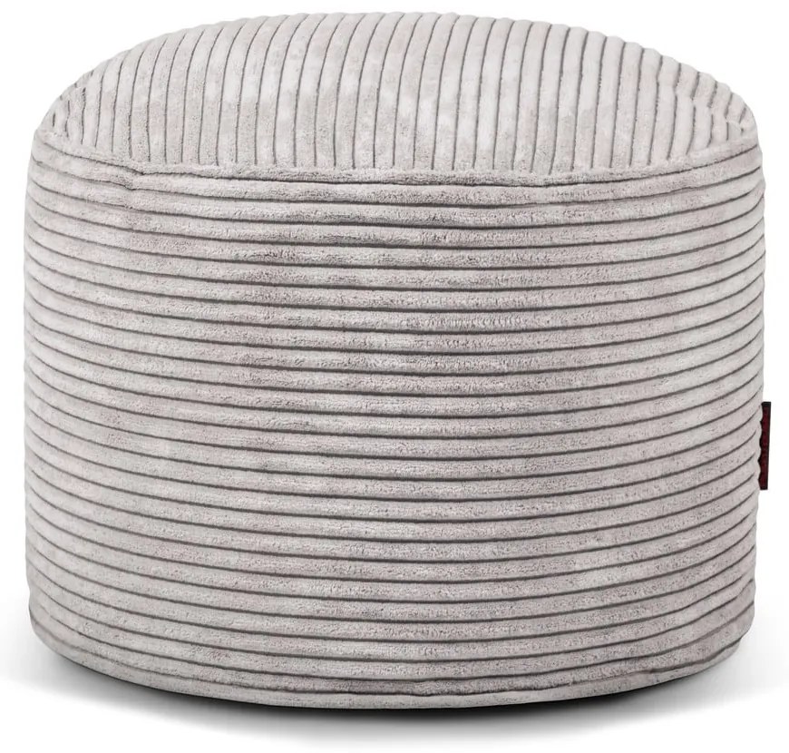 Fotoliu bean bag gri deschis cu tapițerie din catifea reiată Mini – SLOWDOWN