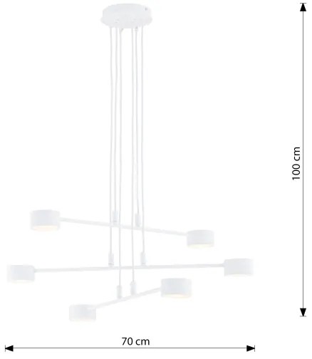 Lustră pe cablu MODUS 6xGX53/10W/230V alb