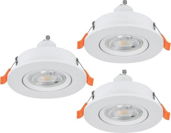 Eglo 902255 - Set 3x spoturi LED de tavan încastrate BARRANCO, 1xGU10/4,5W/230V, alb