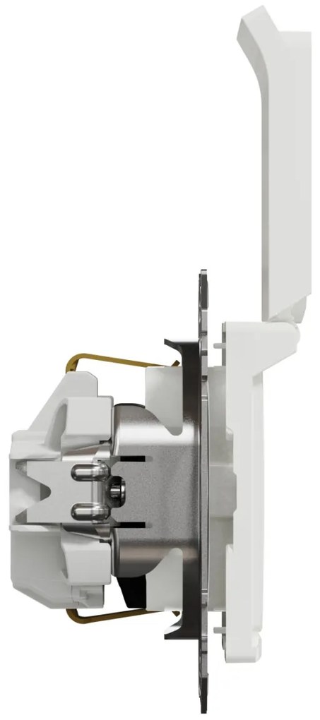 Priza simpla cu impamantare, cu capac, 16A, IP20, Alb Schneider Sedna Design