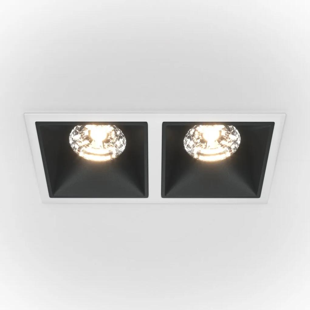 Spot LED incastrabil dimabil cu 2 surse de iluminat Alpha alb, negru, 30W, 3000K