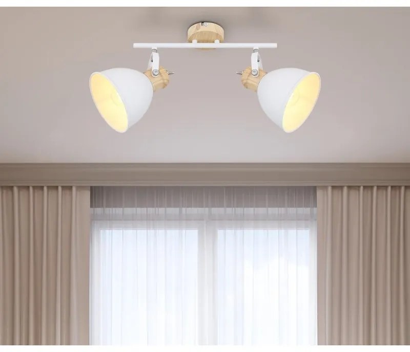 Aplica de perete / tavan cu 2 spoturi directionabile design industrial WIHO alb