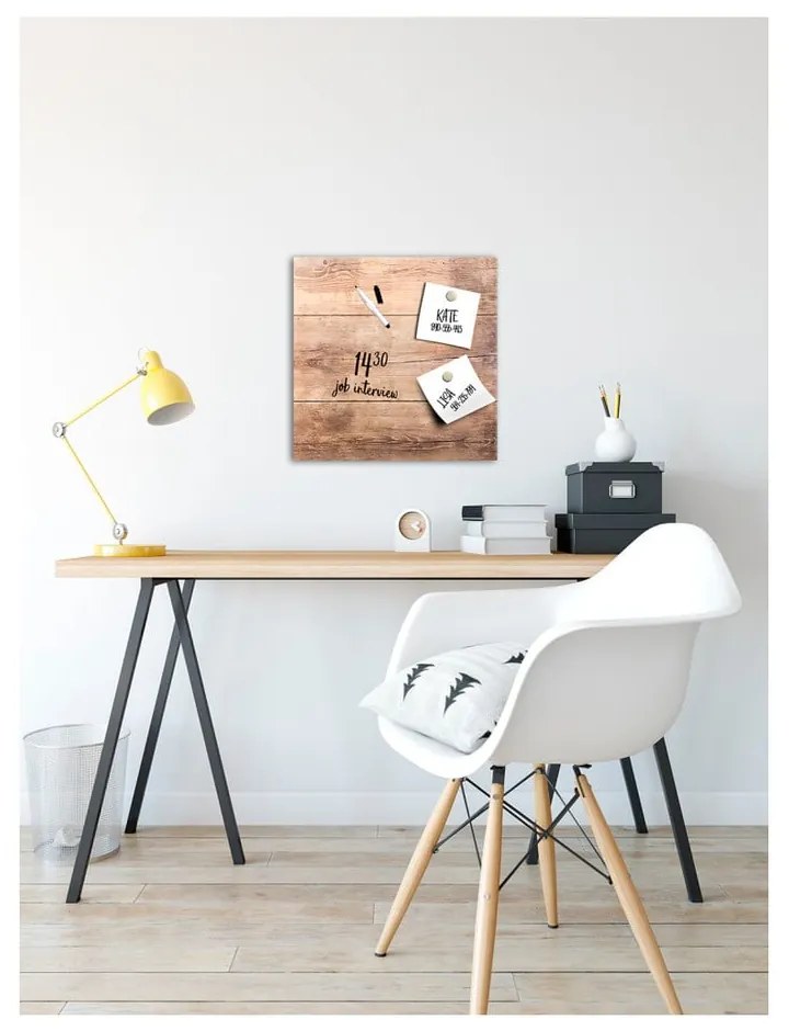 Tablă magnetică Styler Wood, 30 x 30 cm