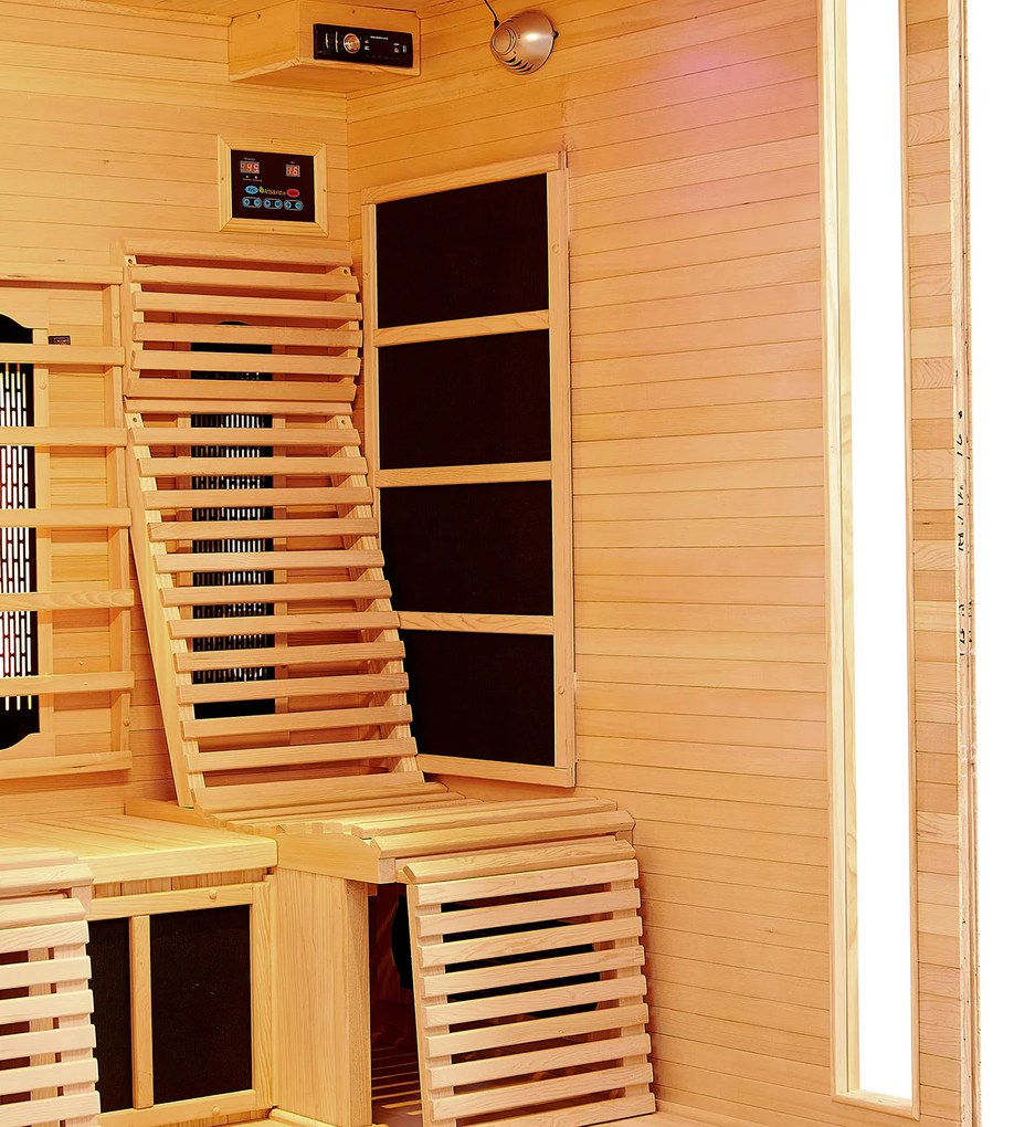 Infračervená sauna/ tepelná kabína Helsinki 150 s triplexným vykurovacím systémom a drevom Hemlock