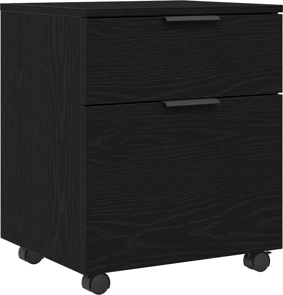 vidaXL Dulap pentru Fișiere Stejar Negru 45 x 38 x 54 cm Lemn compozit