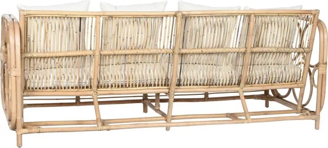 Canapea de exterior, 4 locuri, din bumbac si rattan, Luma