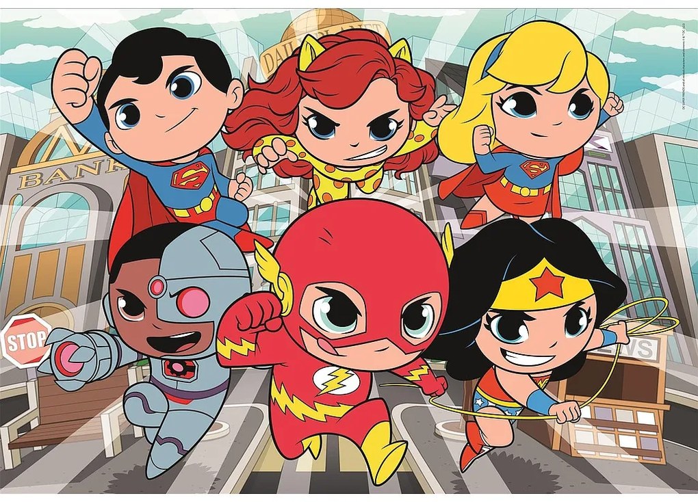 Liga Dreptății Tiny Puzzle maxi DC Super Hero 104 de piese Clementoni