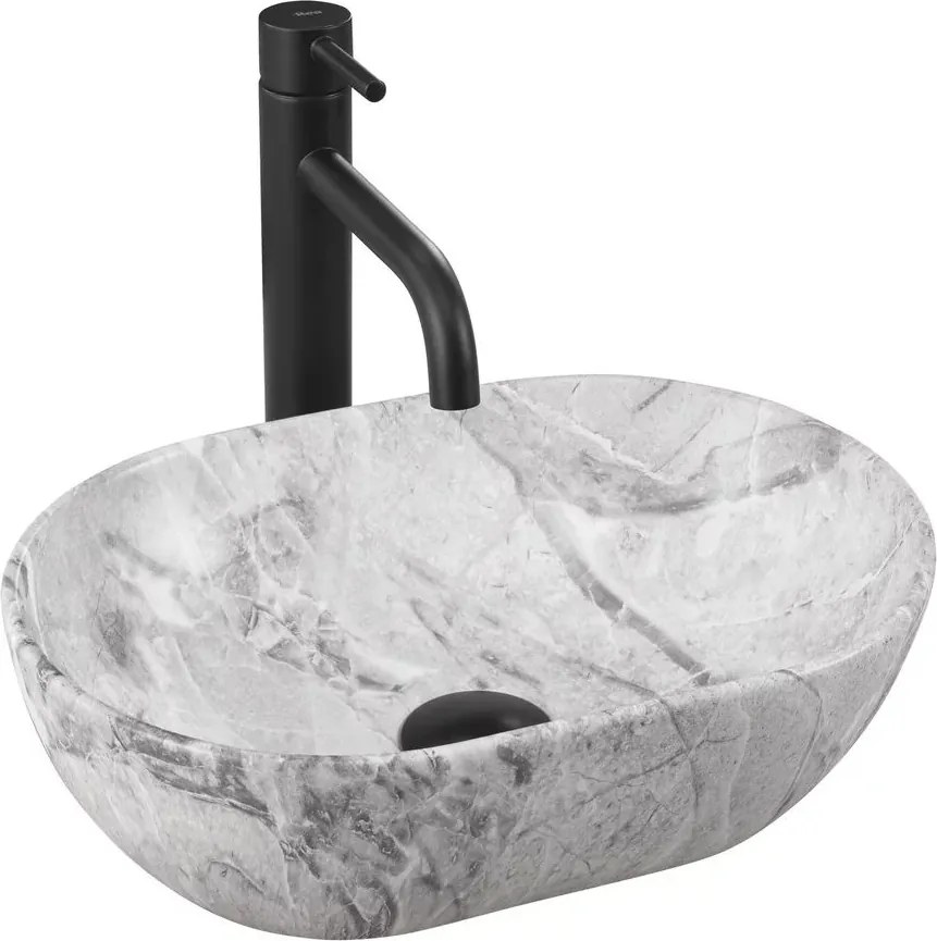 Lavoar pe blat Rea Amelia Mini Stone 38 cm gri mat