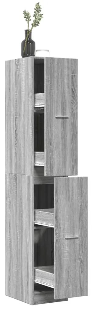 vidaXL Dulap de farmacie, sonoma gri, 30x41x174,5 cm, lemn prelucrat