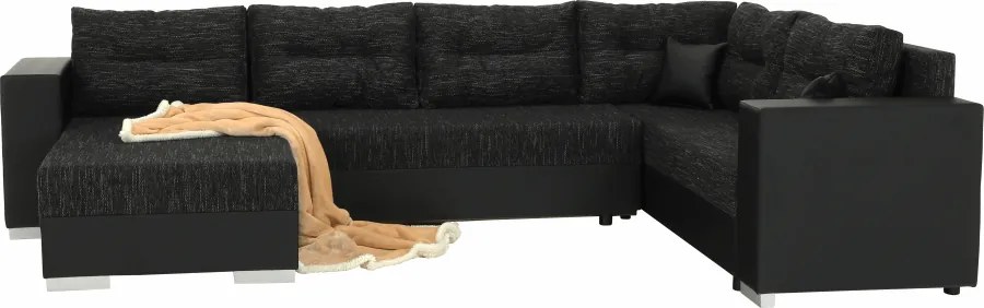 Colţar reversibil, negru/negru spicat, STILA