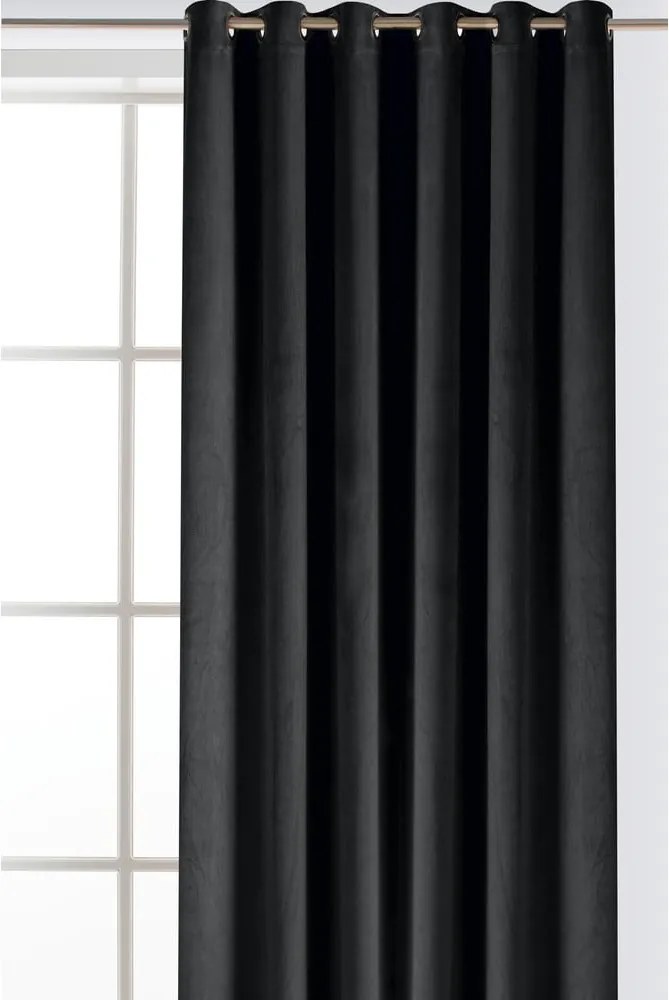 Draperie neagră dimout (semi-opacă) din catifea 530x300 cm Velto – Filumi