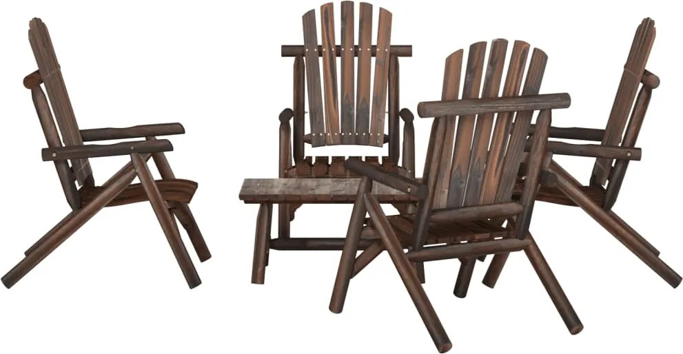 vidaXL Set mobilier de grădină, 5 piese, lemn masiv de molid