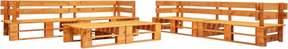 vidaXL Set mobilier grădină din paleți, 6 piese, maro miere, lemn
