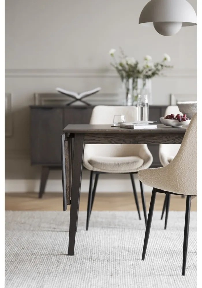 Masă de dining extensibilă din lemn masiv de stejar 120x80 cm Filippa - Rowico