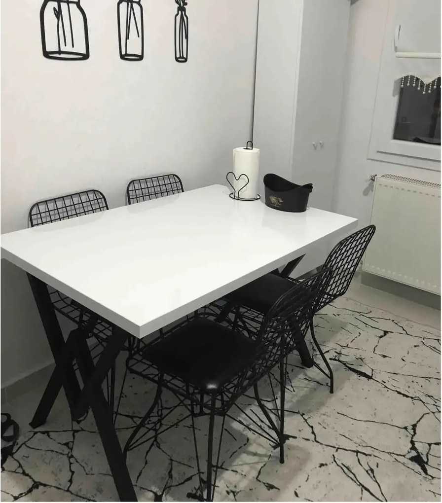 Masa bucatarie  texturata, Alb,120x80x75 cm, 30409