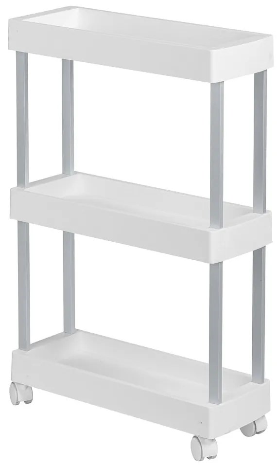 Etajeră pe roți albă din plastic 45x80 cm Mino – Wenko