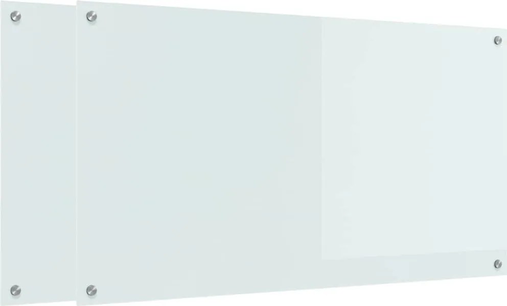 vidaXL Panou de bucătărie 2 pcs Alb 110 x 60 cm sticlă securizată