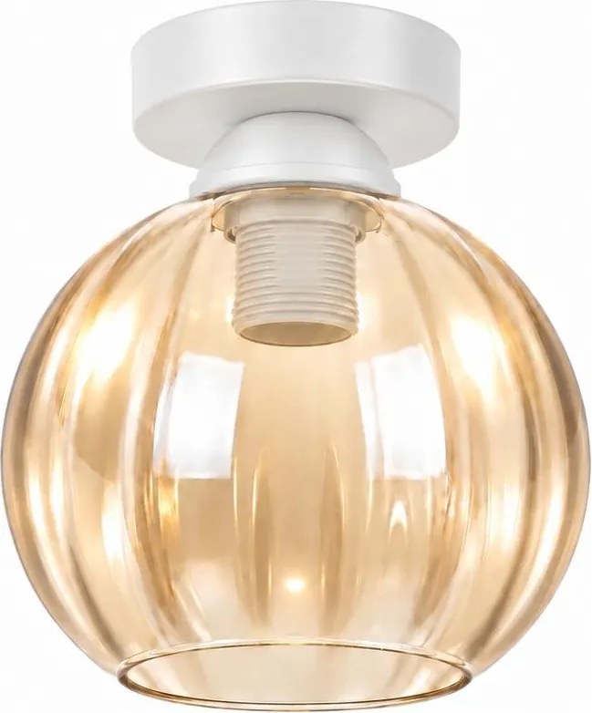 BRILAGI - Plafonieră LED R GLASS 1xE27/60W/230V Ø 18 cm alb/bej fumuriu