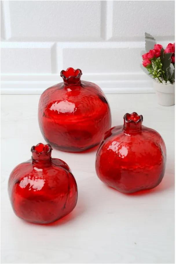 Set 3 vaze decorative din sticlă Kutahya Granate