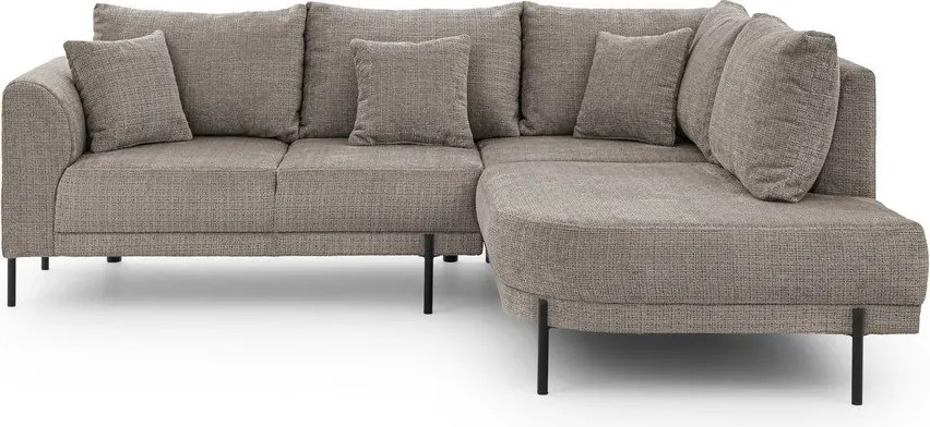 Colțar taupe cu tapițerie din chenille (cu colț pe partea dreaptă/în formă de ”L”) Mauris – Ropez