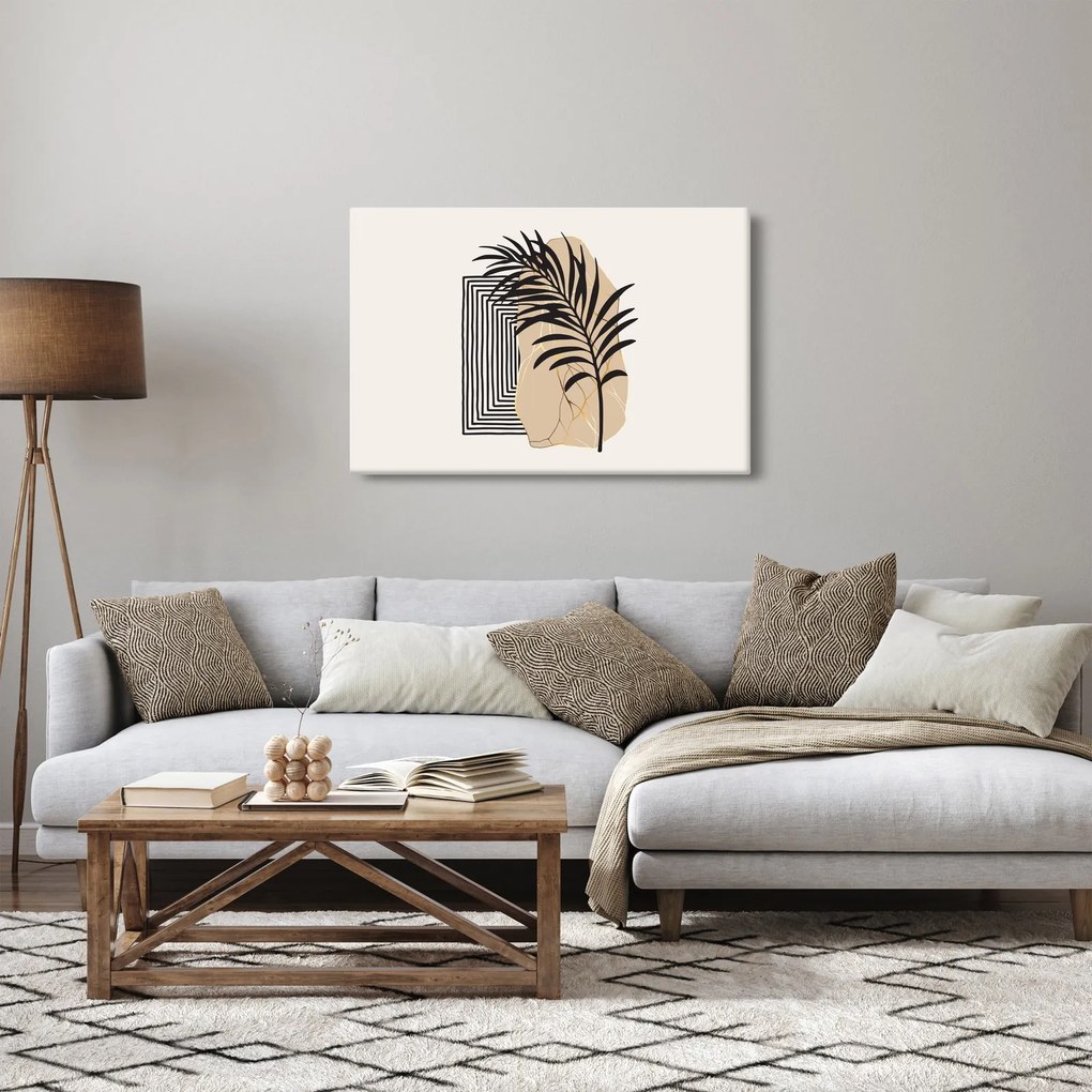 Tablou - Abstracție cu frunze tropicale N⁰3 (90x60 cm)
