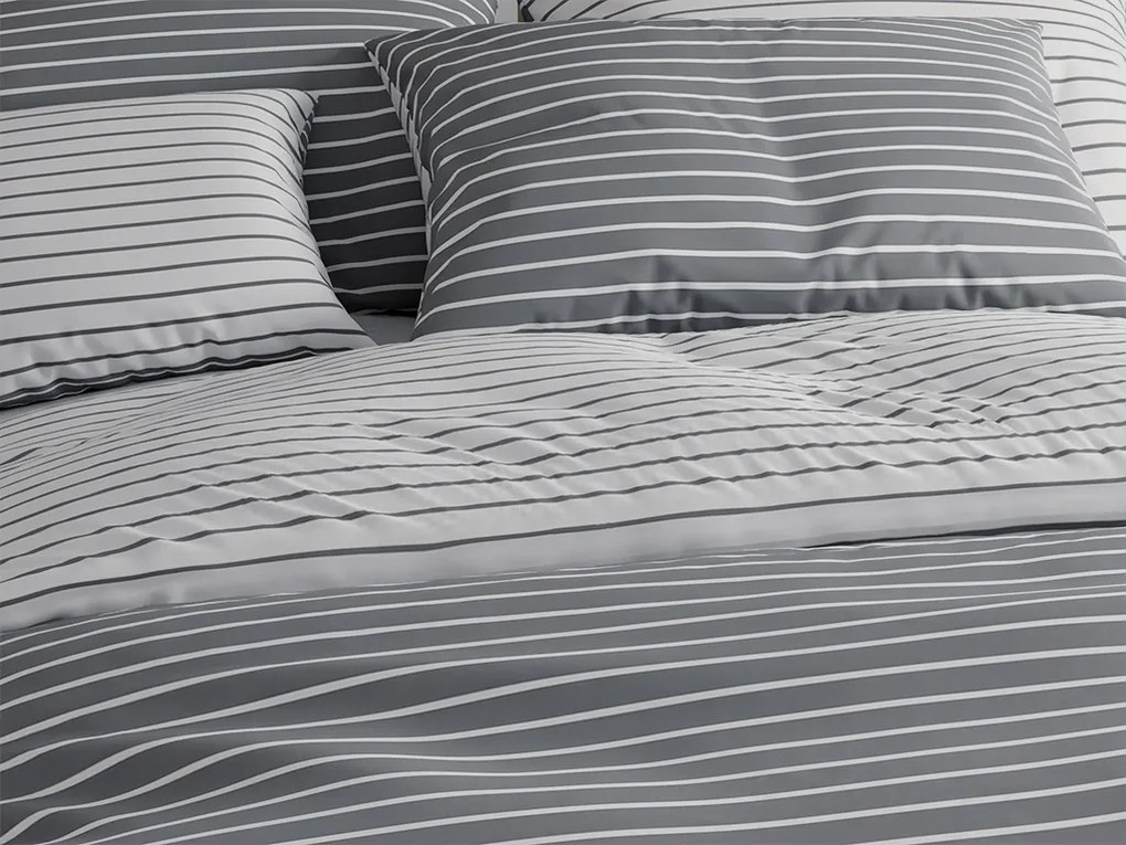 Lenjerie de pat din bumbac Renforce CAPRIVI gri cu nasture Dimensiunile lenjeriei: 70x90 cm, 140x200 cm