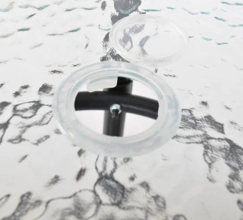 Masă de grădină ZWMT Ø 80 cm metal cu blat din sticlă