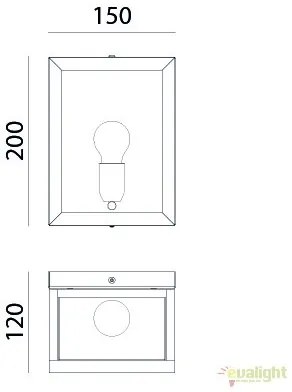 Aplica de perete exterior cu protectie IP55, Quadro 262.01.OT