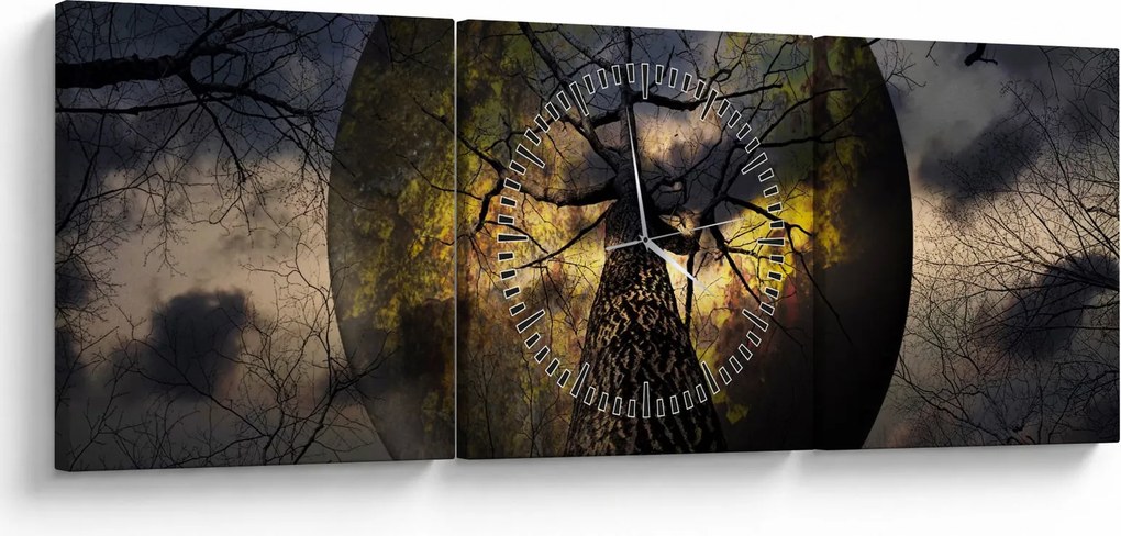 Tablou - Cerul enigmatic (cu ceas) (90x30 cm)