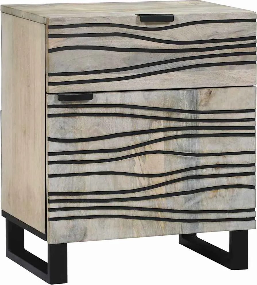 vidaXL Dulap de noapte cu sertar Alb și negru 50 x 33 x 60 cm