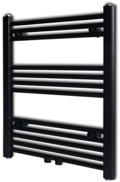 Radiator port-prosop încălzire baie, negru, 600x764 mm, drept
