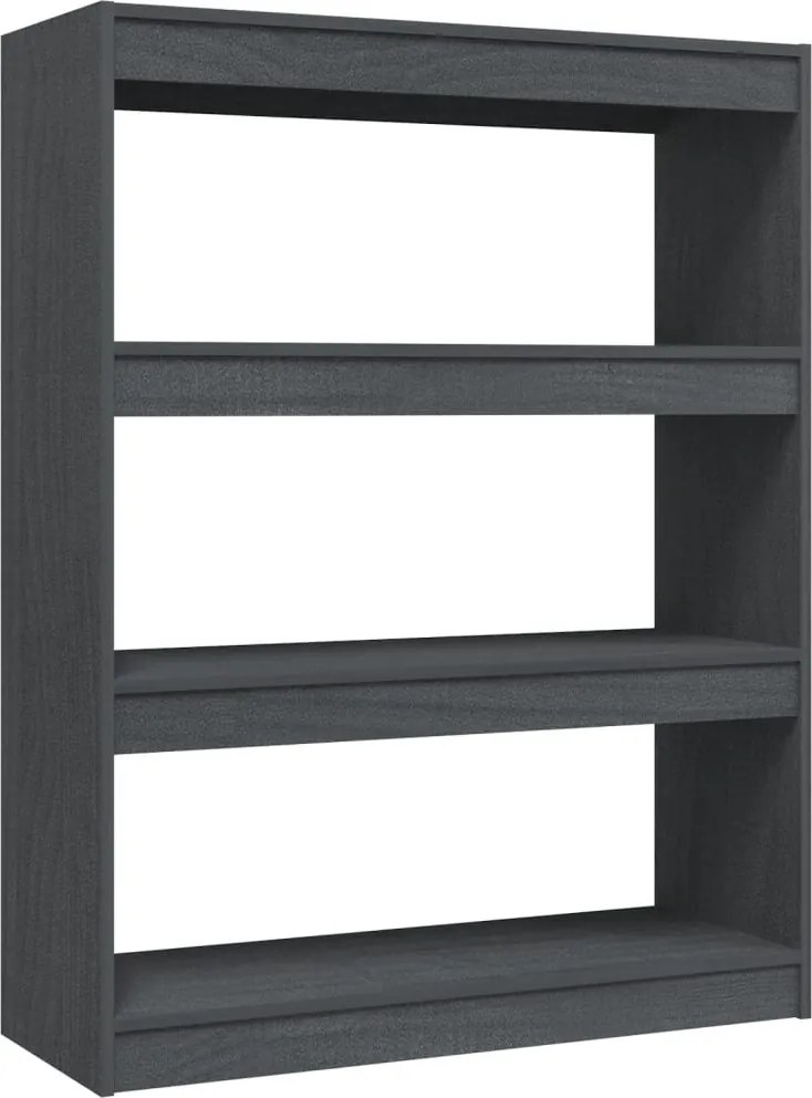 vidaXL Bibliotecă/Separator cameră, gri, 100x30x103 cm, lemn masiv pin