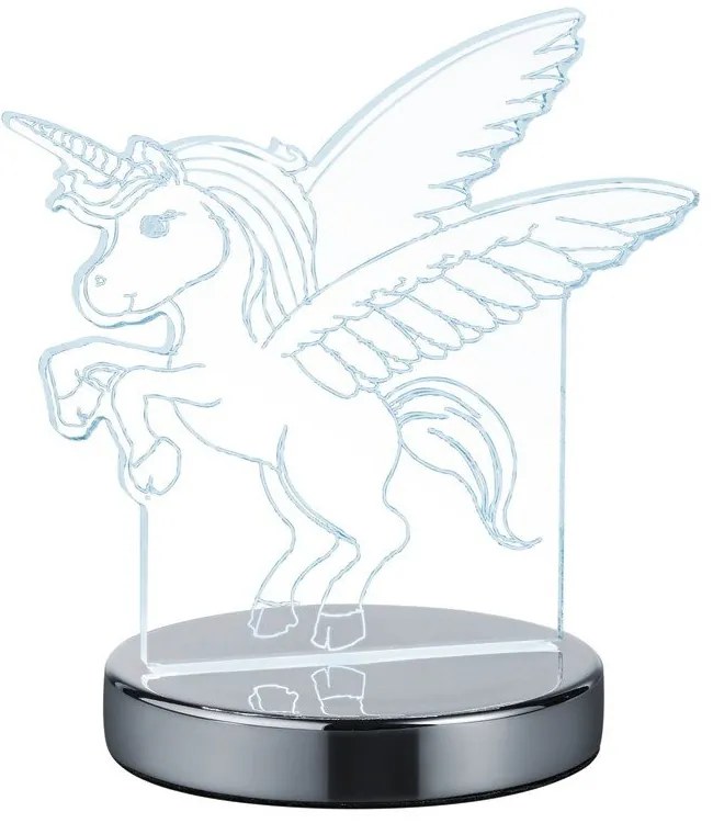 Veioză argintiu-lucios LED (înălțime 17 cm) Karo – Reality