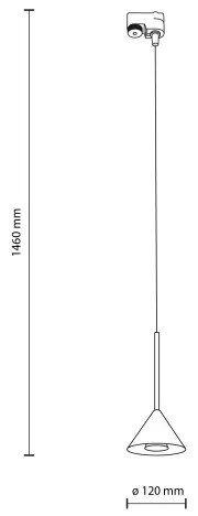 Lustră pe cablu pentru sistem de șină CONO MINI 1xGU10/10W/230V negru