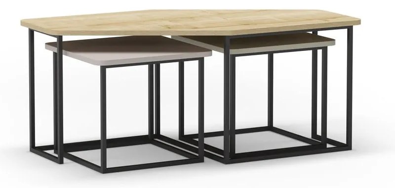 Măsuțe de cafea 3 buc. 60x111,5 cm Zoya – Marckeric