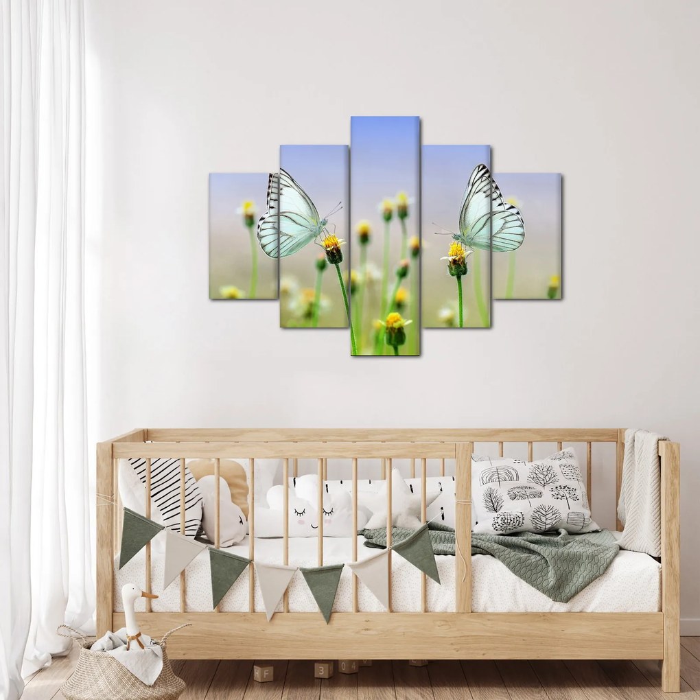Tablou cu fluture pe floare (150x105 cm)