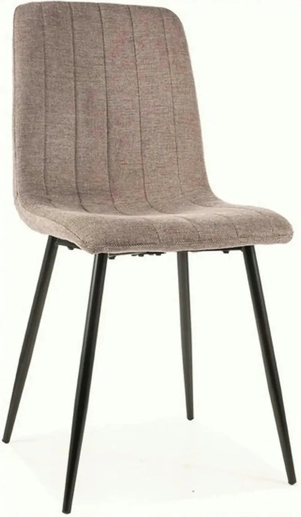 Scaun ALAN, bej inchis/negru mat, stofa clasica/metal, 45x39x91 cm