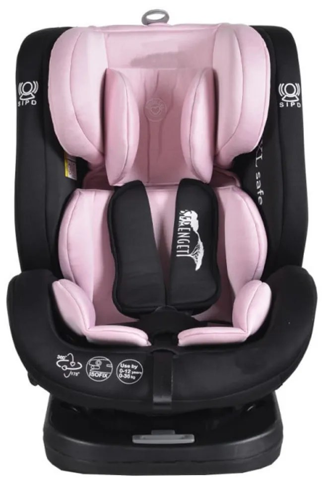 Scaun Auto cu Isofix NOVOKIDS™ Serengenti Deluxe, Rotire 360°, 0-36 kg, Tetiera reglabila pe inaltime, Omologare R-129 i-Size, Centura 5 puncte,