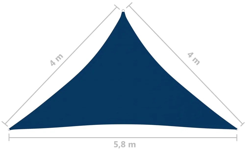 Parasolar, albastru, 4x4x5,8 m, tesatura oxford, triunghiular Albastru, 4 x 4 x 5.8 m