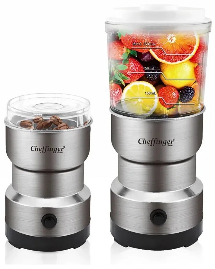 2 in 1 Rasnita Cafea si Blender 300W Lame din Otel Inoxidabil Recipiente 200ml si 350ml