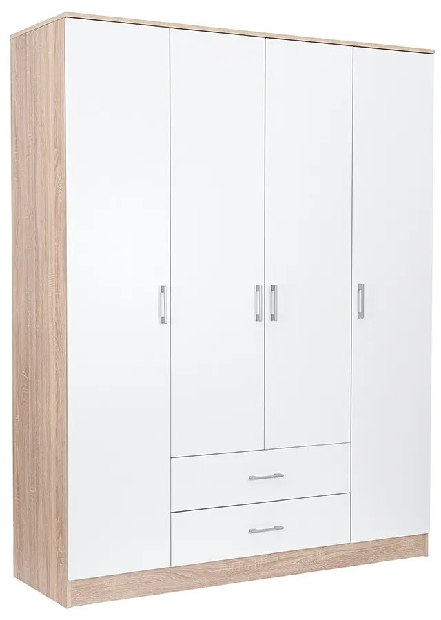 Dulap Miami 160x205 cm alb-stejar sonoma