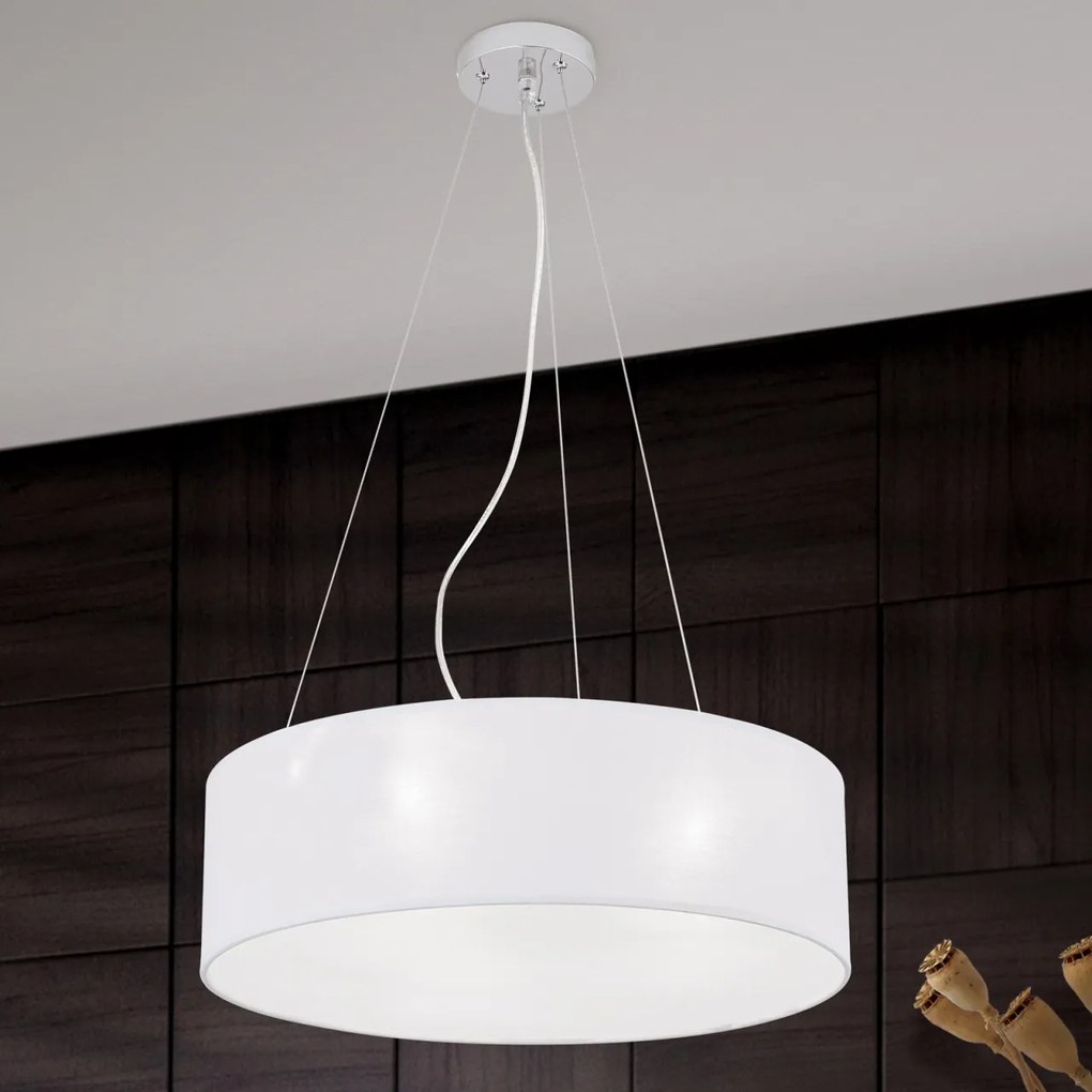 Lustra suspendata design modern Ufo 50cm alba
