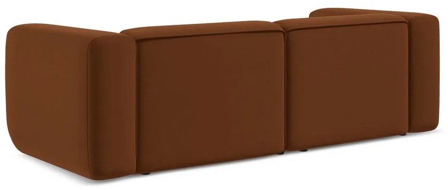 Canapea portocalie/maro cu tapițerie din catifea 228 cm Ekahi – Makamii
