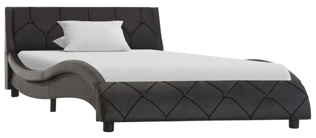 285631 vidaXL Cadru de pat, negru, 100 x 200 cm, piele ecologică