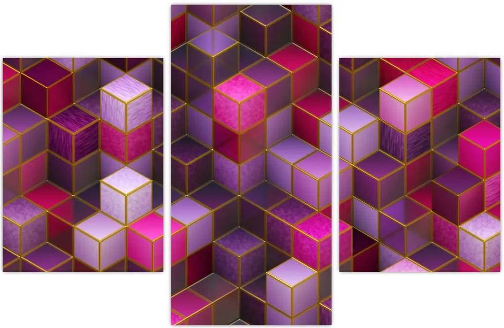 Tablou - Cuburi violet (90x60 cm)