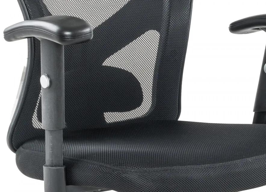 Scaun birou rotativ din piele artificială și husă din plasă Tres negru